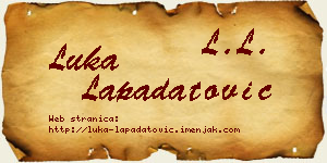Luka Lapadatović vizit kartica
